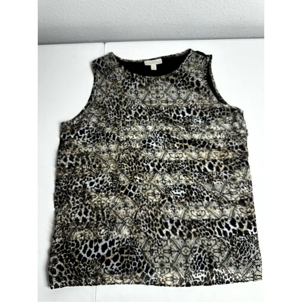 Dana Buchman Women’s Brown Snakeskin Bohemian Sleeveless Tank Top Size XL